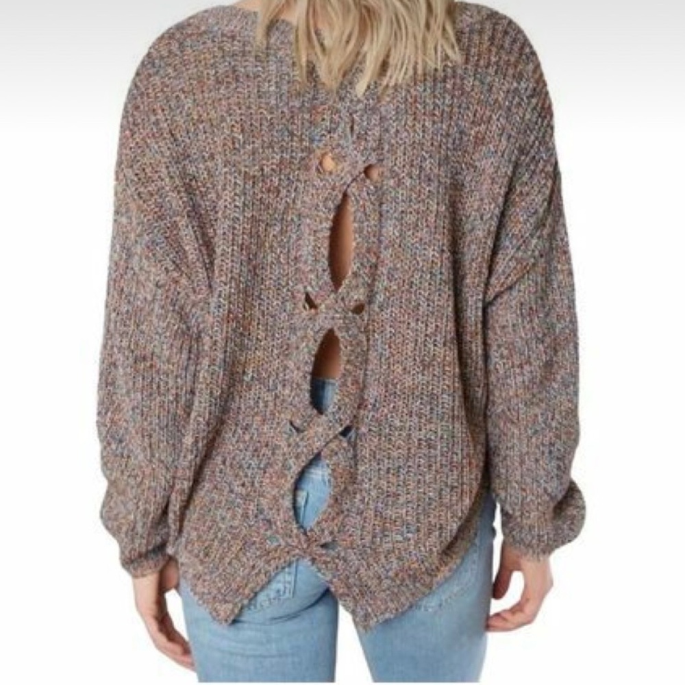 Express Rainbow Cable Knit Sweater